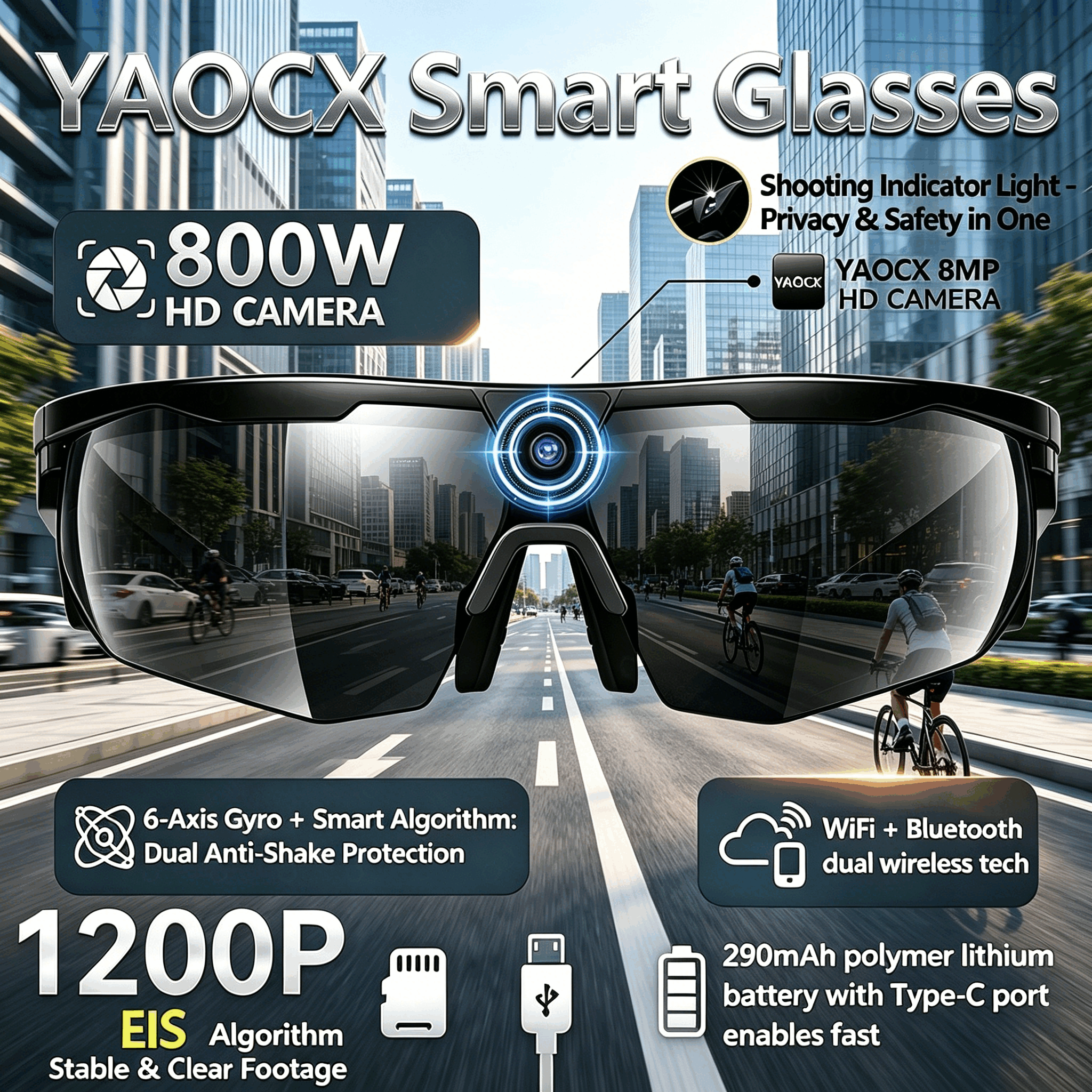 Smart Glasses Lens - 2026 New Cycling Smart Glasses AI