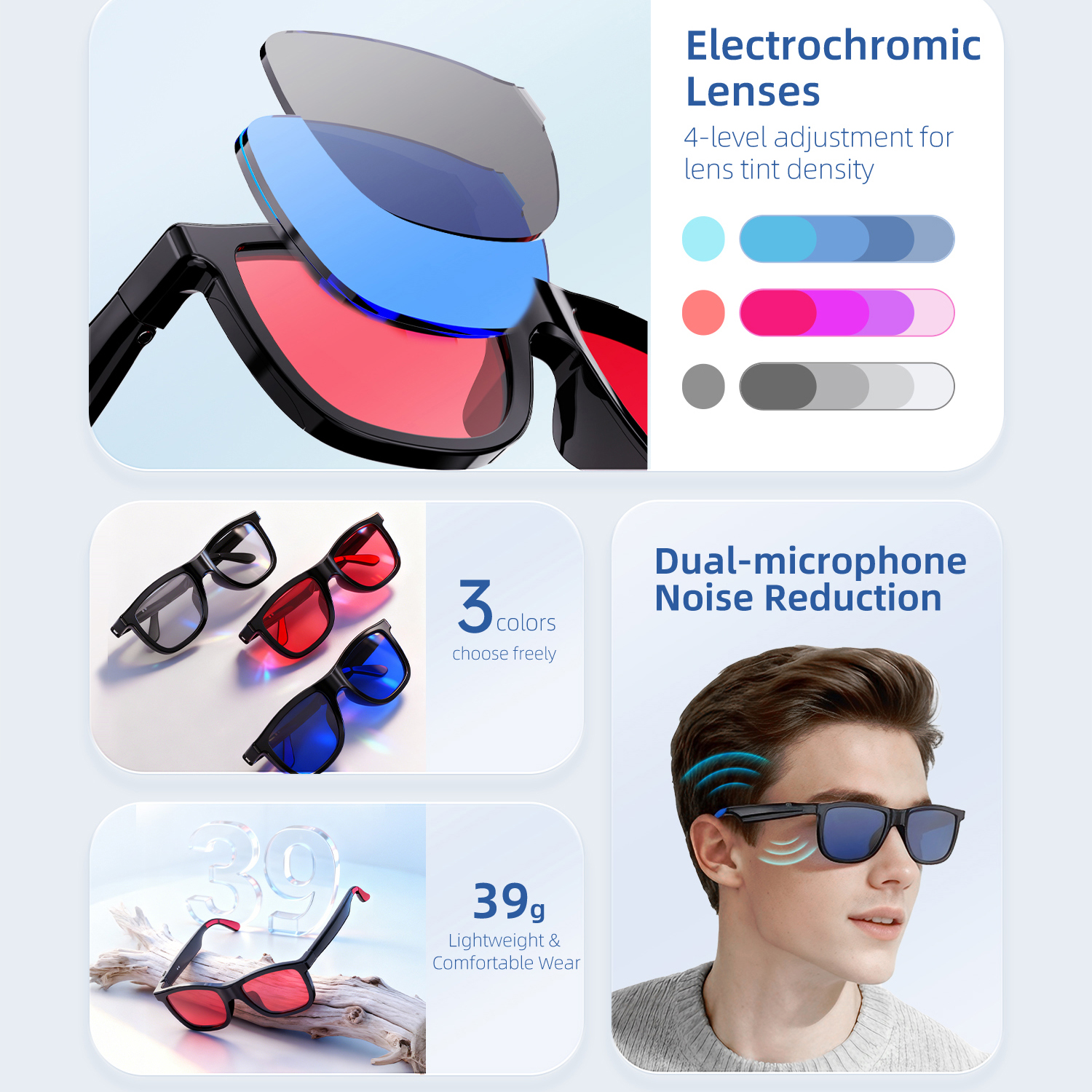 New AI Audio Glasses Electroch - Smart Glasses Lens recensione e prezzo