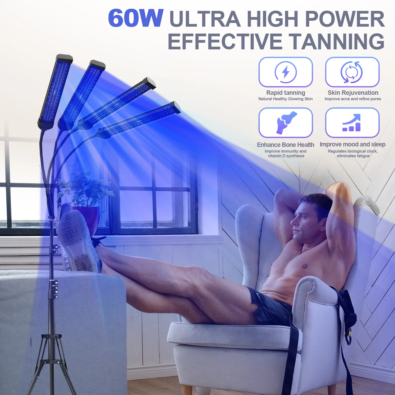 UV Tanning Lamp for Face & Bod - Light Therapy Glasses recensione e prezzo