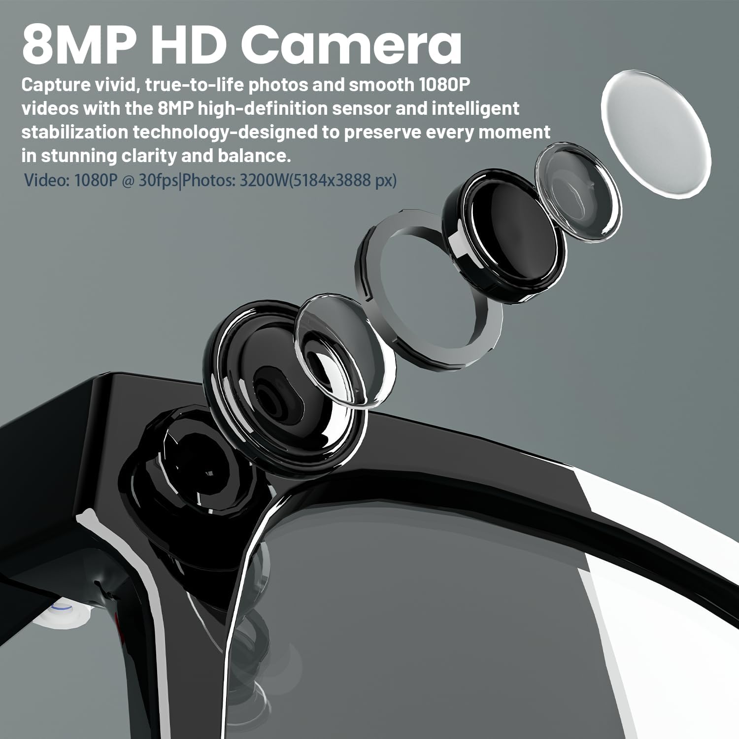 8MP AI Smart Glasses: 1080P Vi - Smart Glasses Lens recensione e prezzo