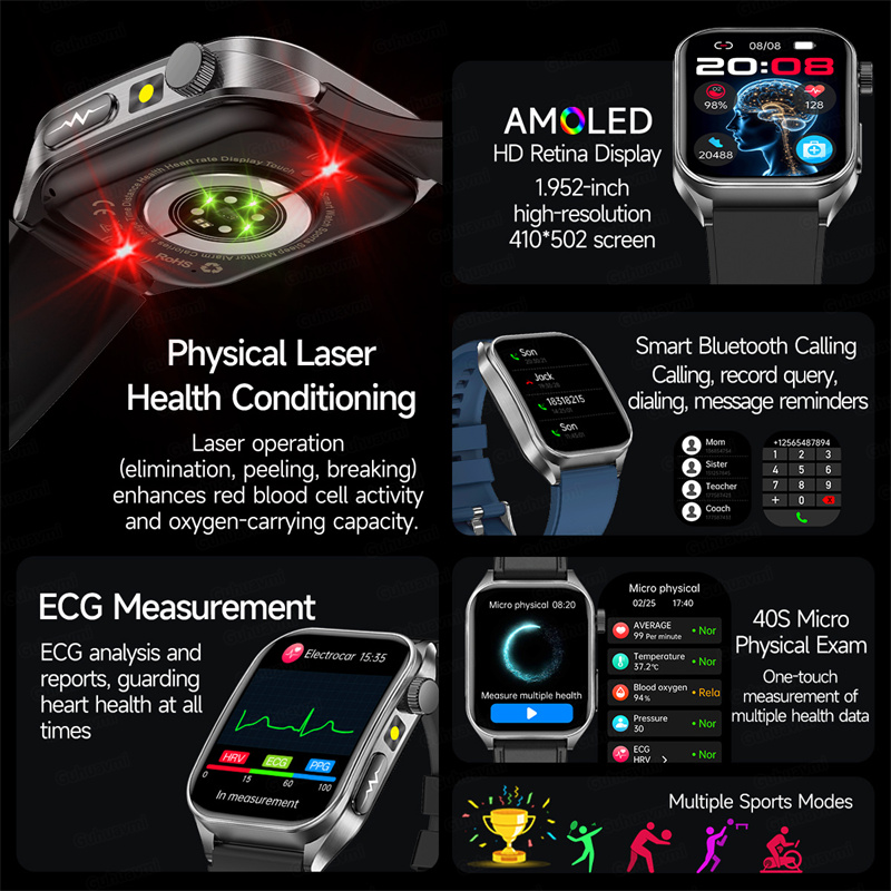 Smart Watch 650nm Dual probe l - Fall Detection Watch recensione e prezzo