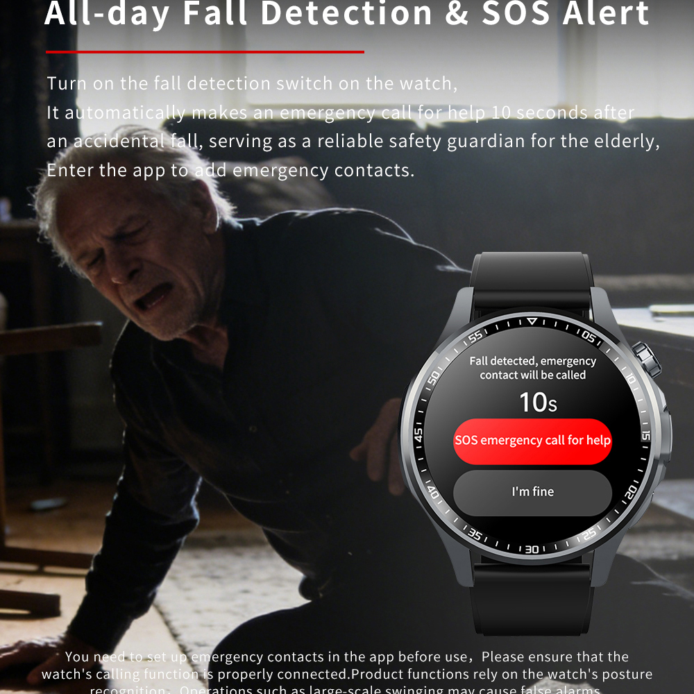 Men Smart Watch All Day Fall D - Fall Detection Watch recensione e prezzo