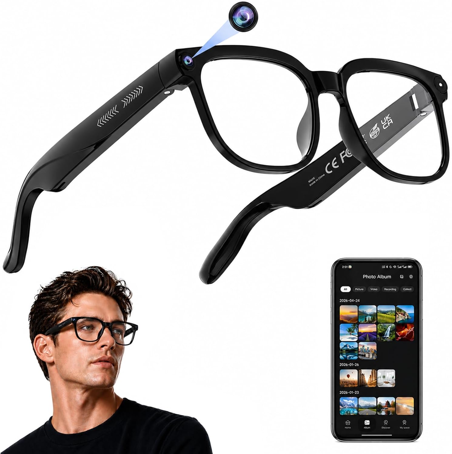 AI Smart Glasses: 4K Camera, R - Smart Glasses Lens recensione e prezzo