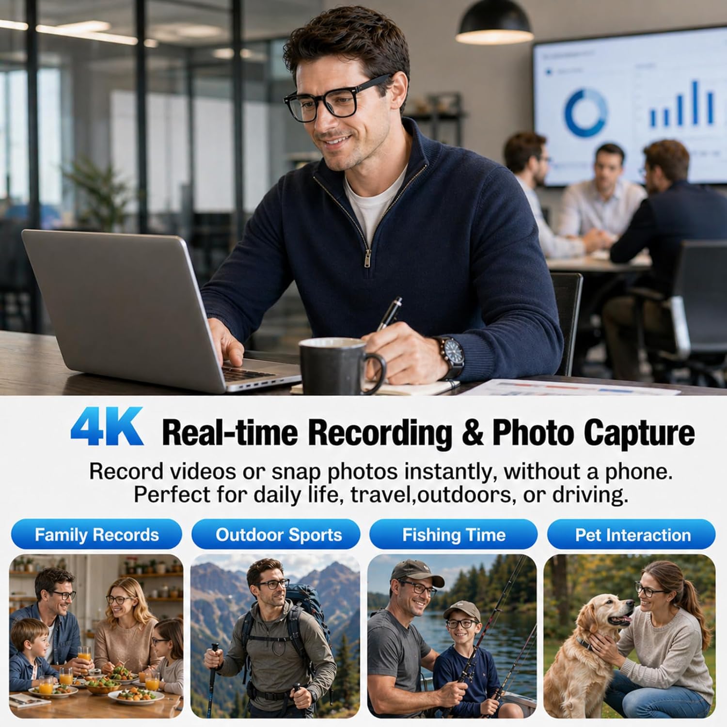 AI Smart Glasses: 4K Camera, R - Smart Glasses Lens recensione e prezzo