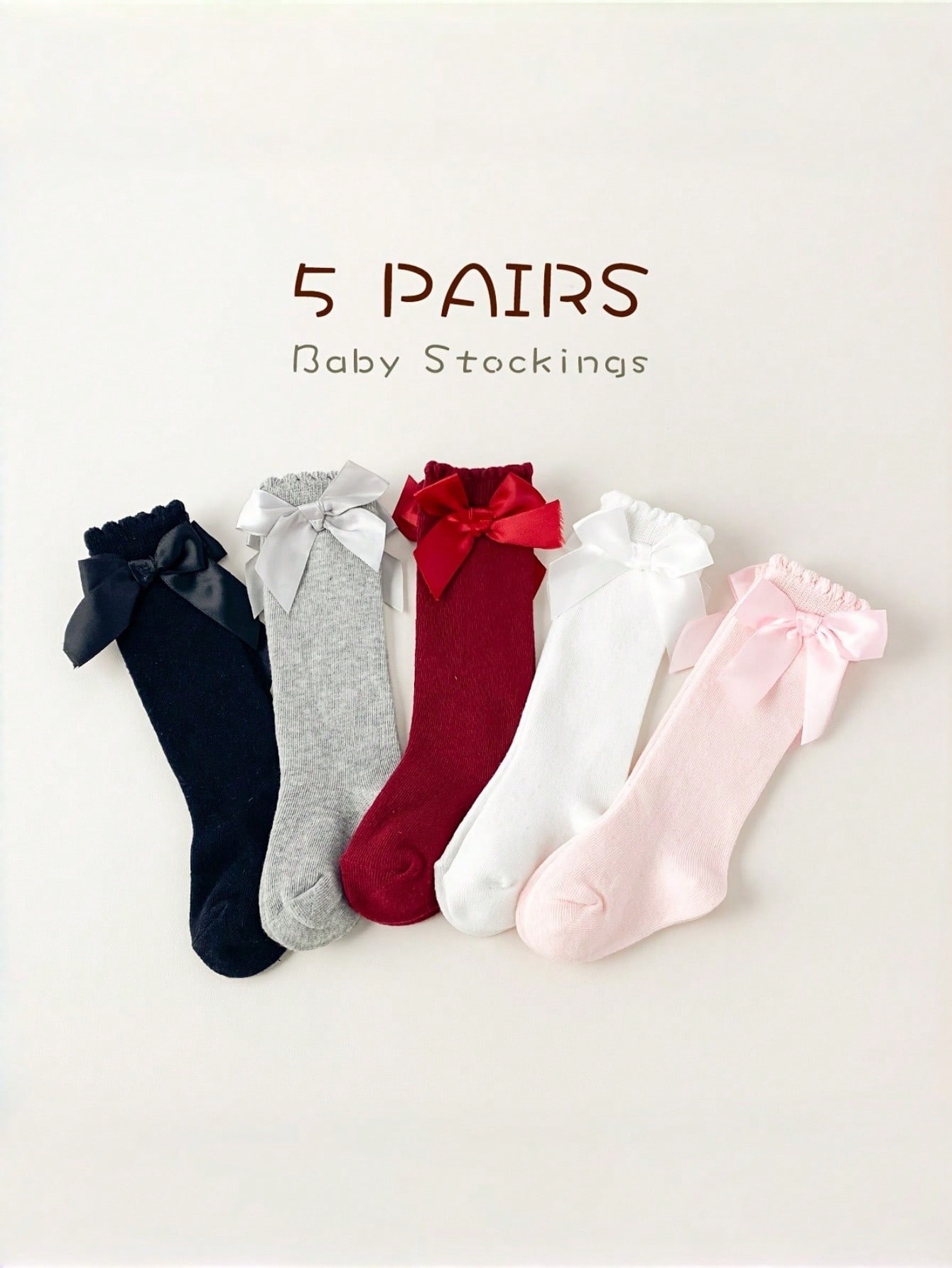 1/5 Pairs Baby Girls Bow Knee  - Baby Sock Oximeter recensione e prezzo